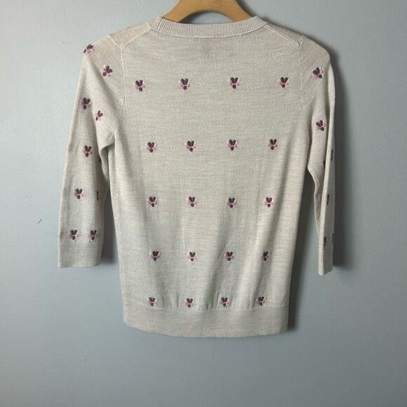 J. Crew 100% Merino Wool Tippi Sweater with Embroidered Details XXS - Picture 5 of 8